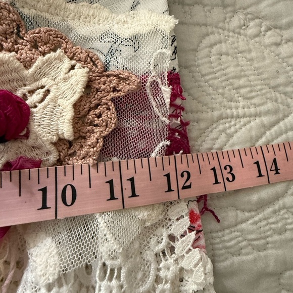 Handmade White Lace Crossbody Bag Medium Boho - Picture 9 of 10